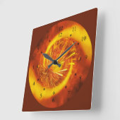 Fire Diamond V2 ~ Time Machine Clock ~ Vierkante Klok (Hoek)