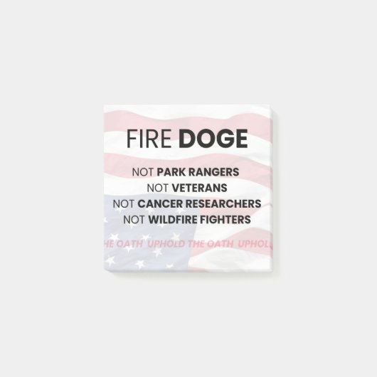 Fire DOGE niet Rangers Kankeronderzoek Veteranen Post-it® Notes (Voorkant)