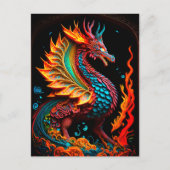 Fire Dragon Castle Fantasy Art Mythical Creaters Briefkaart (Voorkant)