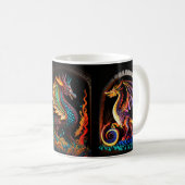 Fire Dragon Castle Fantasy Art Mythical Creaters Koffiemok (Voorkant rechts)