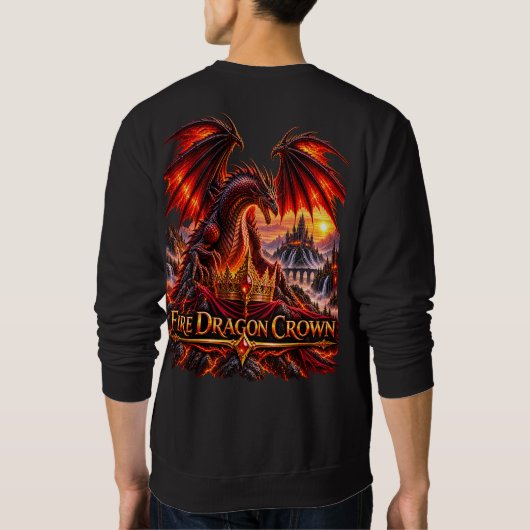 Fire Dragon Crown Fantasy Draak Trui (Achterkant)