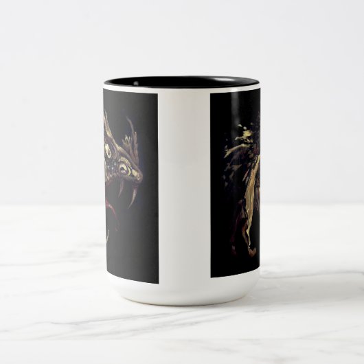 Fire Dragon Enamel Art Tweekleurige Koffiemok (Center)