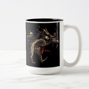 Fire Dragon Enamel Art Tweekleurige Koffiemok