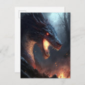 Fire Dragon Fantasy Art Briefkaart (Voorkant / Achterkant)