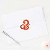 Fire Dragon Fantasy Art Design, Mythical Creature  Vierkante Sticker (Envelop)