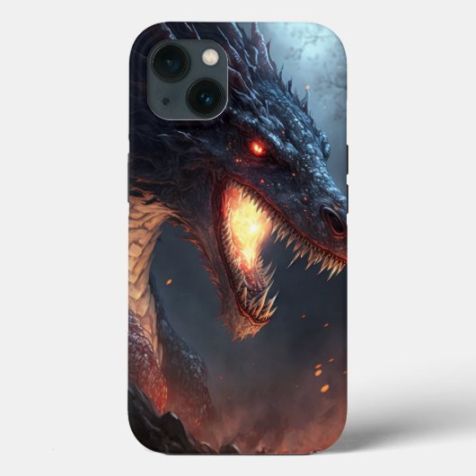 Fire Dragon Fantasy Art Hoesje-Mate iPhone Case (Achterkant)