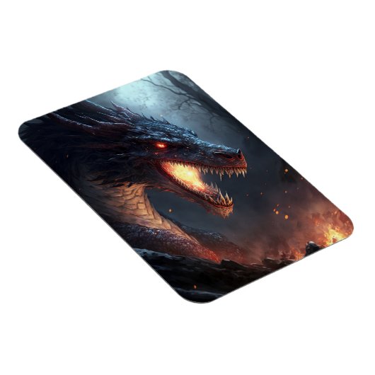 Fire Dragon Fantasy Art Magnet Magneet (Rechterzijde)