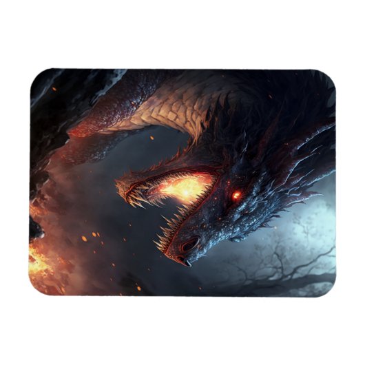 Fire Dragon Fantasy Art Magnet Magneet (Horizontaal)