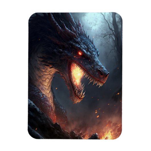 Fire Dragon Fantasy Art Magnet Magneet (Verticaal)