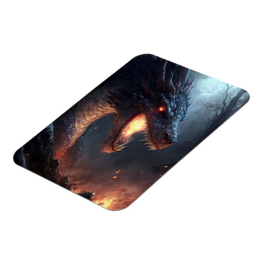 Fire Dragon Fantasy Art Magnet Magneet (Linkerzijde)