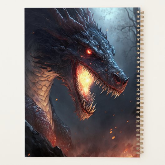 Fire Dragon Fantasy Art Planner (Achterkant)