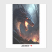 Fire Dragon Fantasy Art Sticker (Vel)