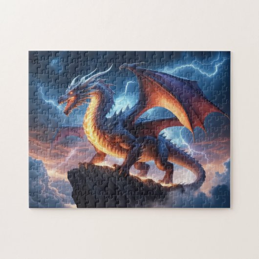 Fire Dragon Fantasy Puzzel voor Game Lovers Legpuzzel (Horizontaal)