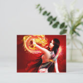 Fire Dragon Girl Briefkaart (Staand voorkant)