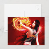 Fire Dragon Girl Briefkaart (Voorkant / Achterkant)