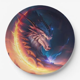 Fire Dragon Landschap Papieren Bordje