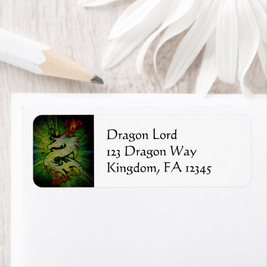 Fire Dragon Letters Etiket (Insitu)