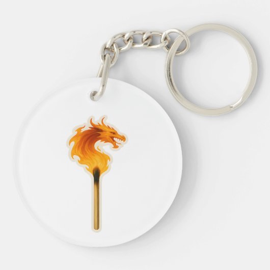 Fire Dragon Matchstick Sleutelhanger (Achterkant)