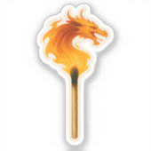 Fire Dragon Matchstick Sticker (Voorkant)