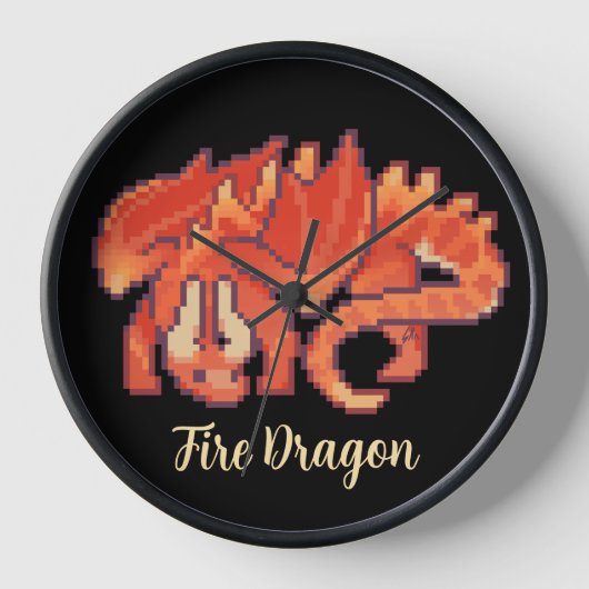 Fire Dragon pixel art (Voorkant)