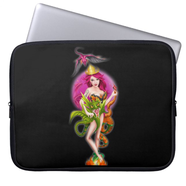 Fire Dragon Princess Laptop Sleeve (Voorkant)
