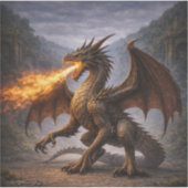 Fire Dragon Sticker – Fierce Mythical Dragon (Voorkant)