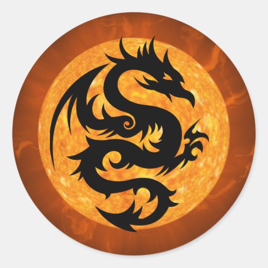 Fire Dragon-stickers Ronde Sticker (Voorkant)