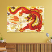 Fire Dragon Stretched Canvas (Insitu (Woonkamer))