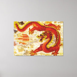 Fire Dragon Stretched Canvas