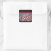 Fire Dragon Vierkante Sticker (Tas)