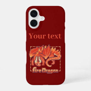 Fire dragon, vuurdraak pixel art, ZuujeArt by GH iPhone 16 Hoesje