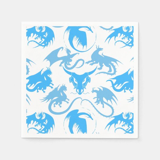 Fire Dragons patroon LBLue Servet (Voorkant)