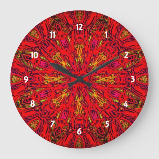 FIRE Element Kaleido Pattern Grote Klok (Voorkant)