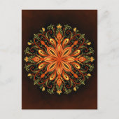 Fire Element Mandala - Kaleidoscopische Vlammensch Briefkaart (Voorkant)
