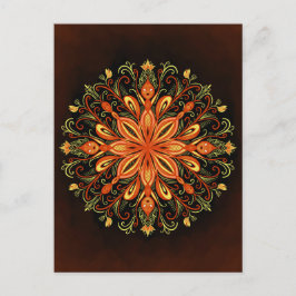 Fire Element Mandala - Kaleidoscopische Vlammensch Briefkaart