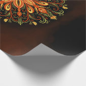 Fire Element Mandala - Kaleidoscopische Vlammensch Cadeaupapier (Hoek)