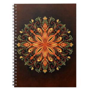 Fire Element Mandala - Kaleidoscopische Vlammensch Notitieboek