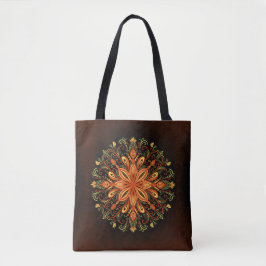 Fire Element Mandala - Kaleidoscopische Vlammensch Tote Bag