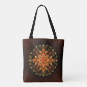 Fire Element Mandala - Kaleidoscopische Vlammensch Tote Bag (Achterkant)