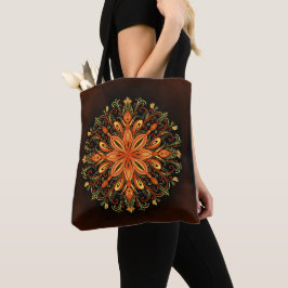Fire Element Mandala - Kaleidoscopische Vlammensch Tote Bag