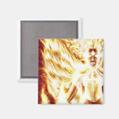 Fire Elemental Square Magnet van Nellis Eketorp (Voorkant / Achterkant)
