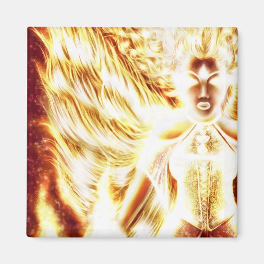 Fire Elemental Square Magnet van Nellis Eketorp (Voorkant)