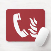 Fire Emergency Telefoon Safety Sign Muismat (Met muis)