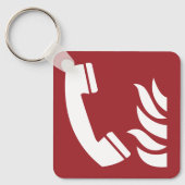 Fire Emergency Telefoon Safety Sign Sleutelhanger (Voorkant)