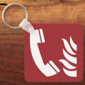 Fire Emergency Telefoon Safety Sign Sleutelhanger (Voorkant)