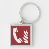 Fire Emergency Telefoon Safety Sign Sleutelhanger (Voorkant)