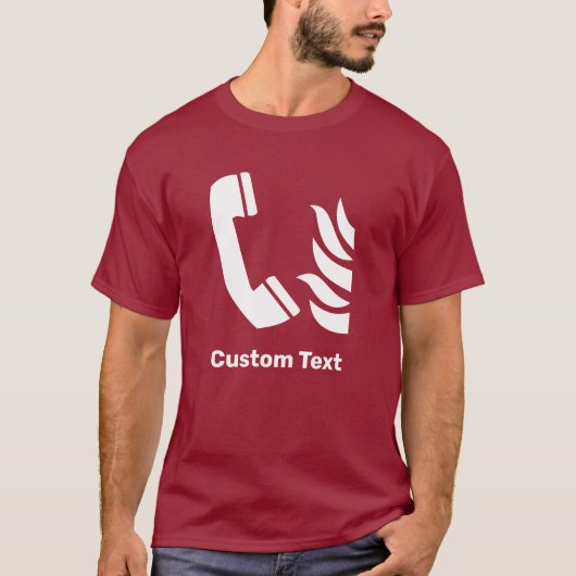 Fire Emergency Telefoon Safety Sign T-shirt (Voorkant)