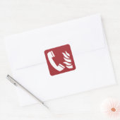 Fire Emergency Telefoon Safety Sign Vierkante Sticker (Envelop)