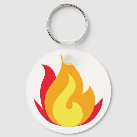 Fire Emoji Button Sleutelhanger (Voorkant)