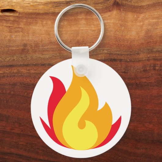 Fire Emoji Button Sleutelhanger (Voorkant)
